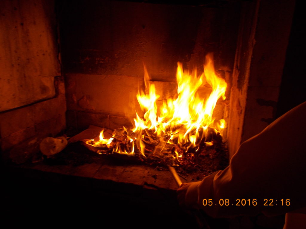 Elder LeBaron burning something...